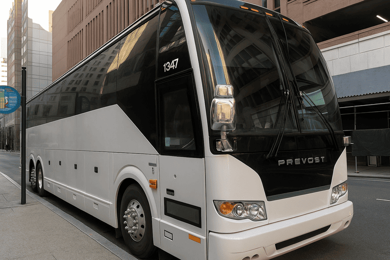a Charter Bus Rental Dubuque coach bus
